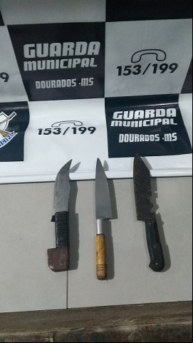 Facas usadas no crime (Imagem: Guarda Municipal)