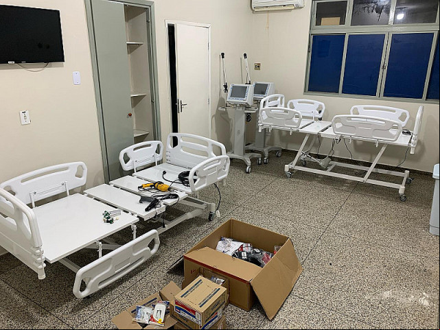 Novos leitos de UTI que estão sendo instalados no Hospital da Vida (Divulgação)