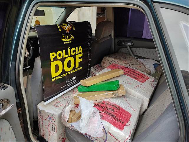 Droga Foi apreendida pelo DOF na região de Maracaju. Foto: Assessoria DOF